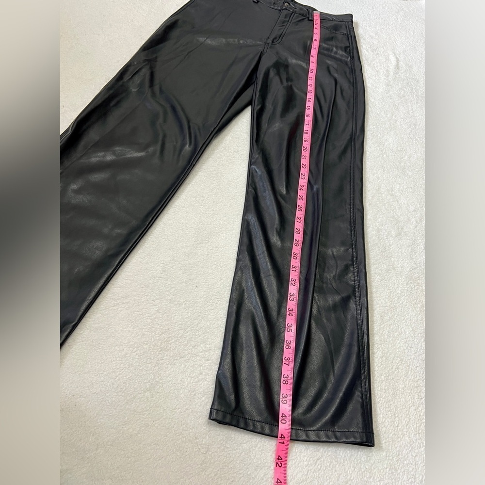 GARAGE Wide Leg Vegan Leather Pants - Medium (29") - Picture 4 of 11